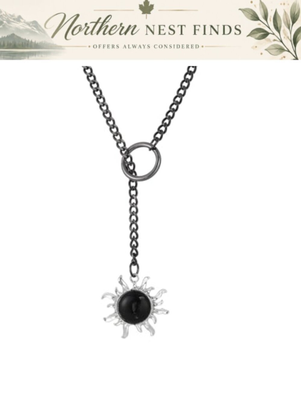 Stainless Steel Cuban Chain Choker Necklace Punk Rock Goth Adjustable Lariat